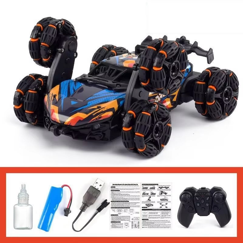 Masina Stunt RC cu Telecomanda Roti Rotative 360°